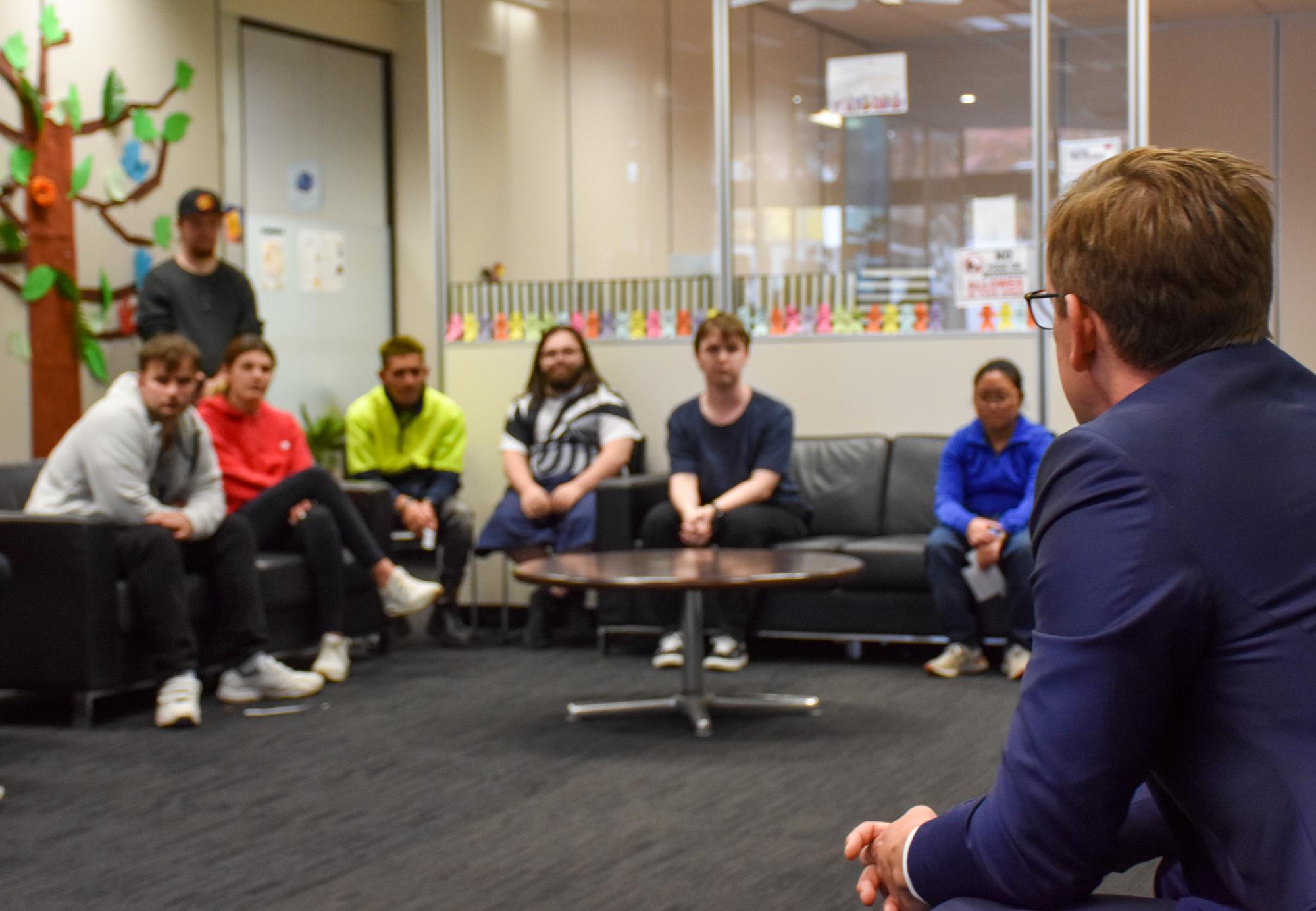 Federal Member Julian Hill with participants from Next Step Dandenong.